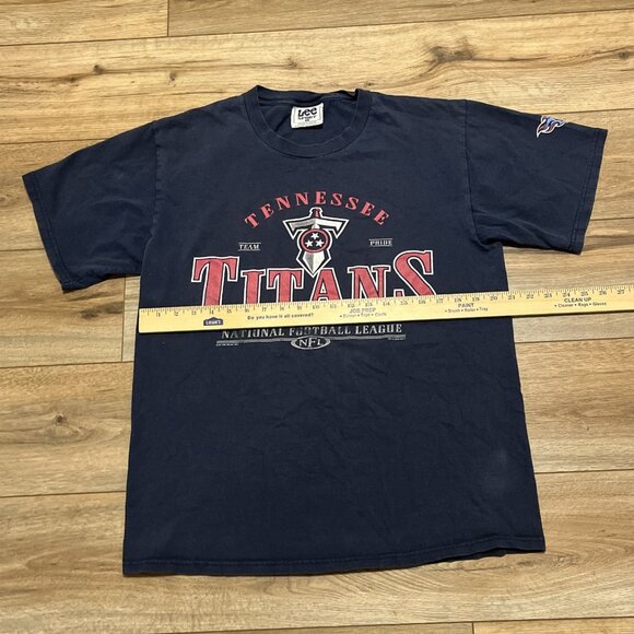VTG 2000 Lee Sport Tennessee Titans Graphic Shirt LARGE Navy Blue Football NFL - Picture 5 of 11